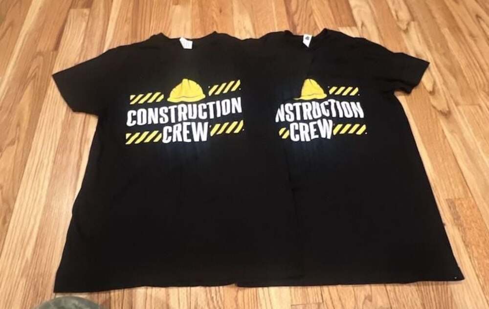 Set of 2 Smart Blanks Construction Crew Graphic T-Shirts Size S